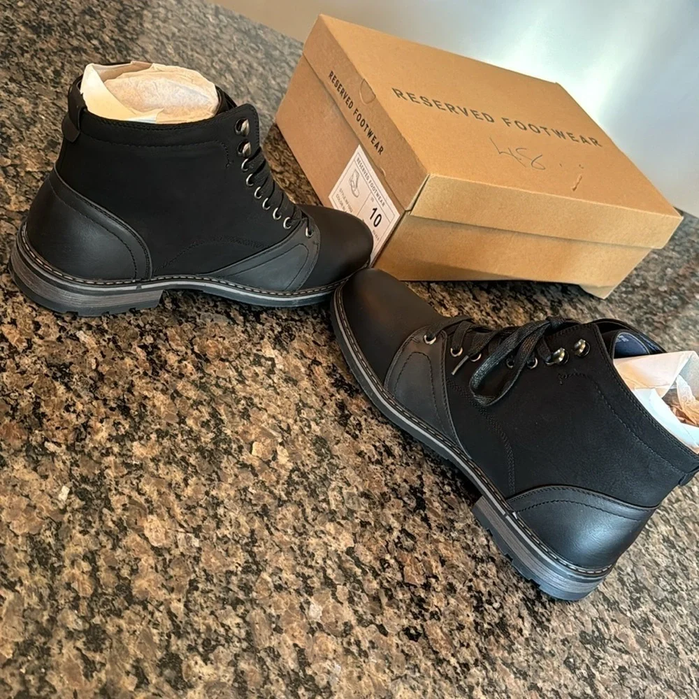Reserved footwear black lace boot NIB 10